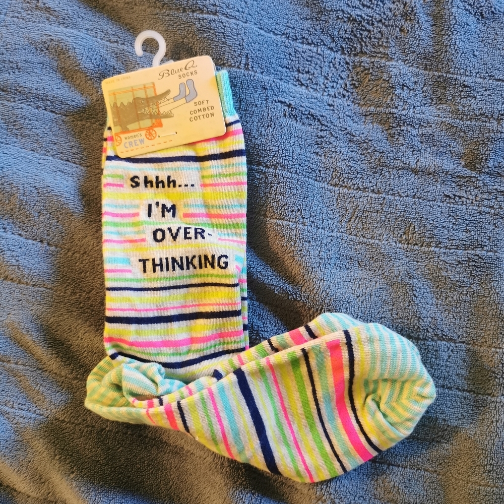 Blue Q Shhh... I'm Overthinking Socks NWT